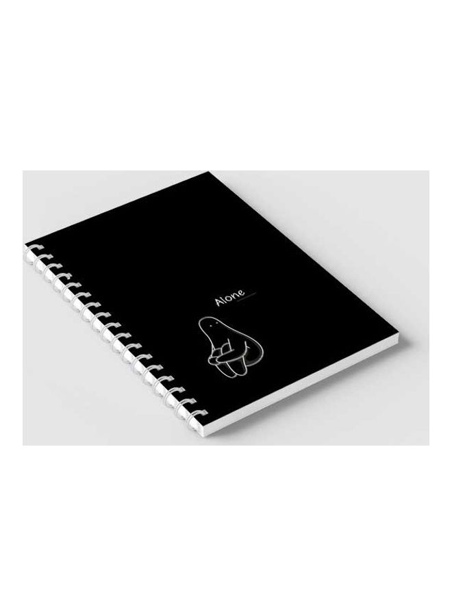 LOWHA - Spiral 60 Sheets Notebook Alone  for School Or Business Notes Black/White - Image 1