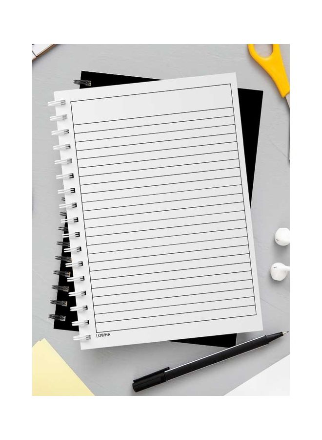 LOWHA - Spiral 60 Sheets Notebook Alone  for School Or Business Notes Black/White - Image 1