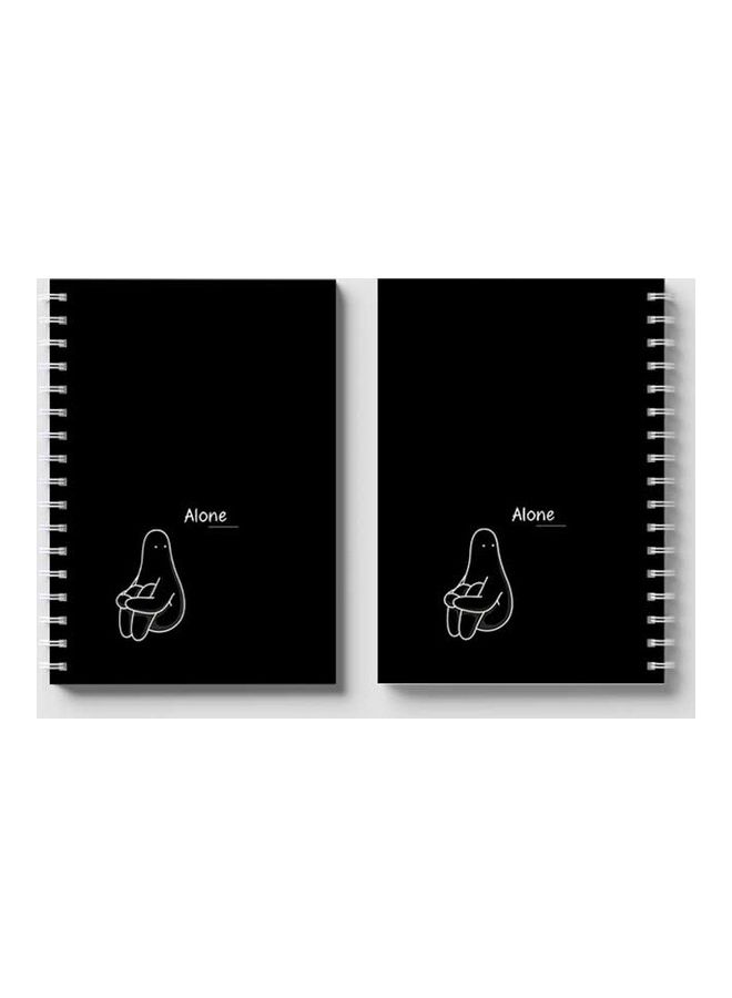 LOWHA - Spiral 60 Sheets Notebook Alone  for School Or Business Notes Black/White - Image 1