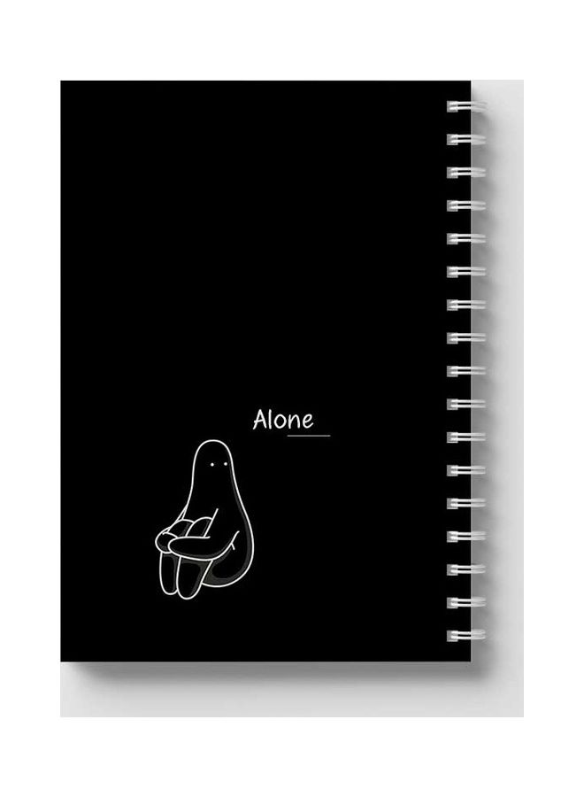 LOWHA - Spiral 60 Sheets Notebook Alone  for School Or Business Notes Black/White - Image 1