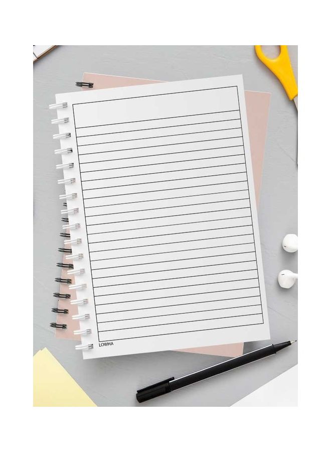 لوحة دفتر ملاحظات بسلك حلزوني مكون من 60 ورقة بتصميم اقتباس فني مناسب لتدوين ملاحظات المدرسة أو العمل زهري/بني - Image 3