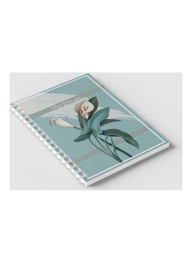 لوحة دفتر ملاحظات بسلك حلزوني يحتوي على 60 ورقة بتصميم عبارة "Our Lives" مناسب لتدوين ملاحظات المدرسة أو العمل أزرق/ رمادي/ أبيض - Image 2