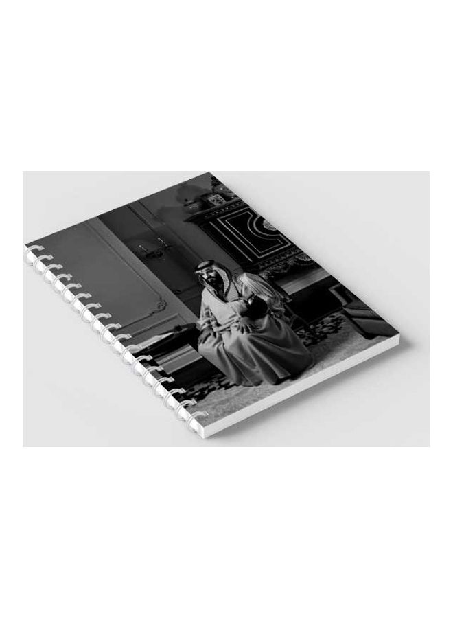 LOWHA - Spiral 60 Sheets Notebook Mohammad Bin Salman for School Or Business Notes Black/Grey - Image 1