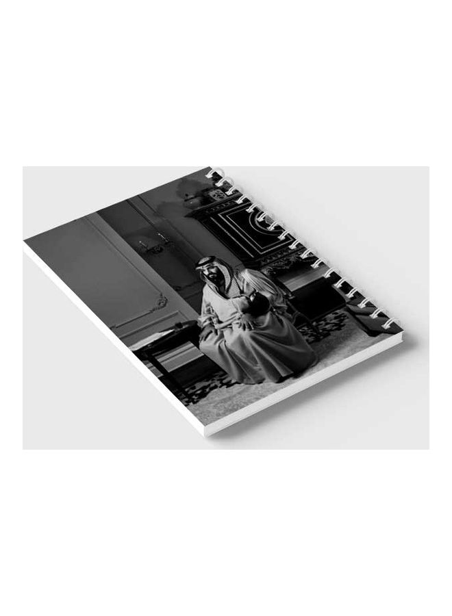 LOWHA - Spiral 60 Sheets Notebook Mohammad Bin Salman for School Or Business Notes Black/Grey - Image 1