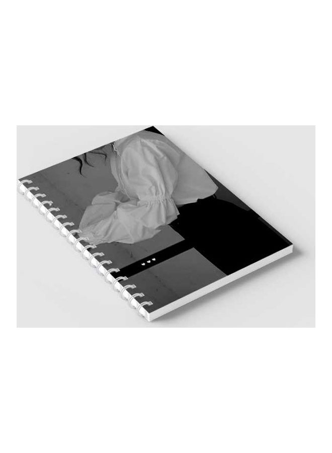 LOWHA Spiral 60 Sheets Notebook Small Hearts for School Or Business Notes Black/White  - Image 2