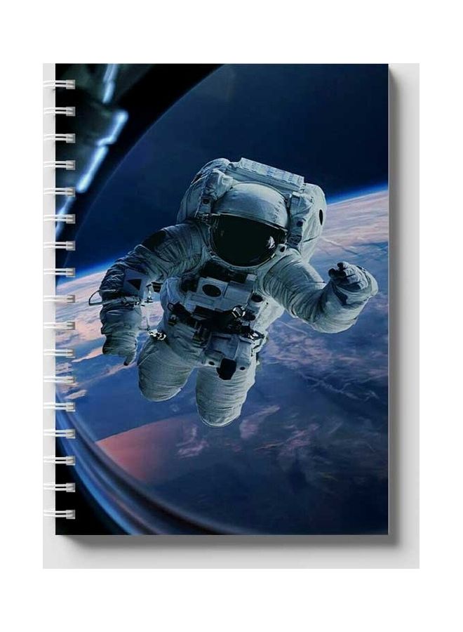 LOWHA - Spiral 60 Sheets Notebook Astronaut 2 for School Or Business Notes Blue/White - Image 1