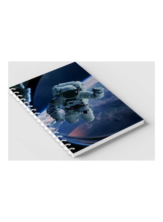 LOWHA - Spiral 60 Sheets Notebook Astronaut 2 for School Or Business Notes Blue/White - Image 1