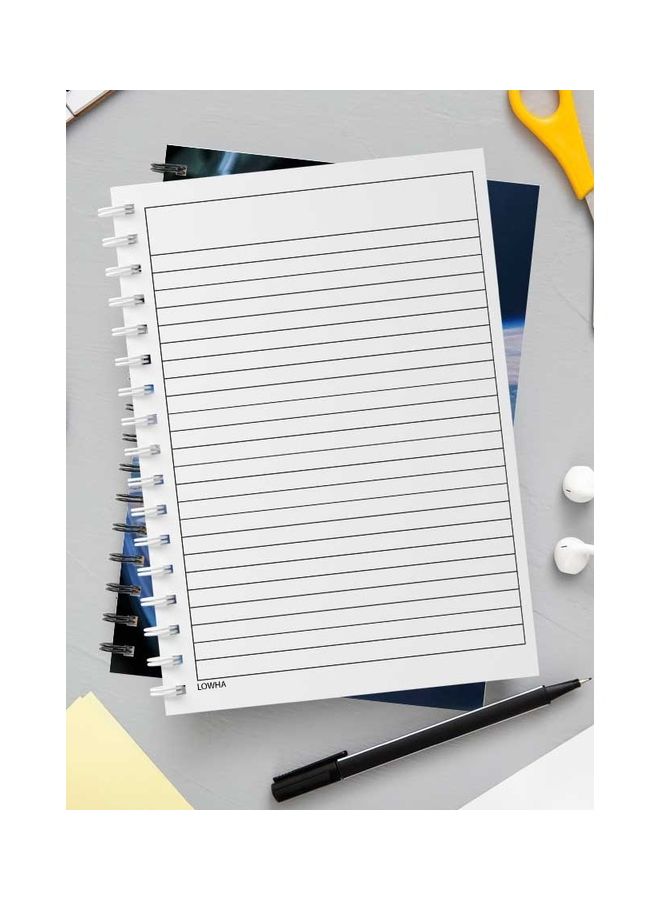 LOWHA - Spiral 60 Sheets Notebook Astronaut 2 for School Or Business Notes Blue/White - Image 1