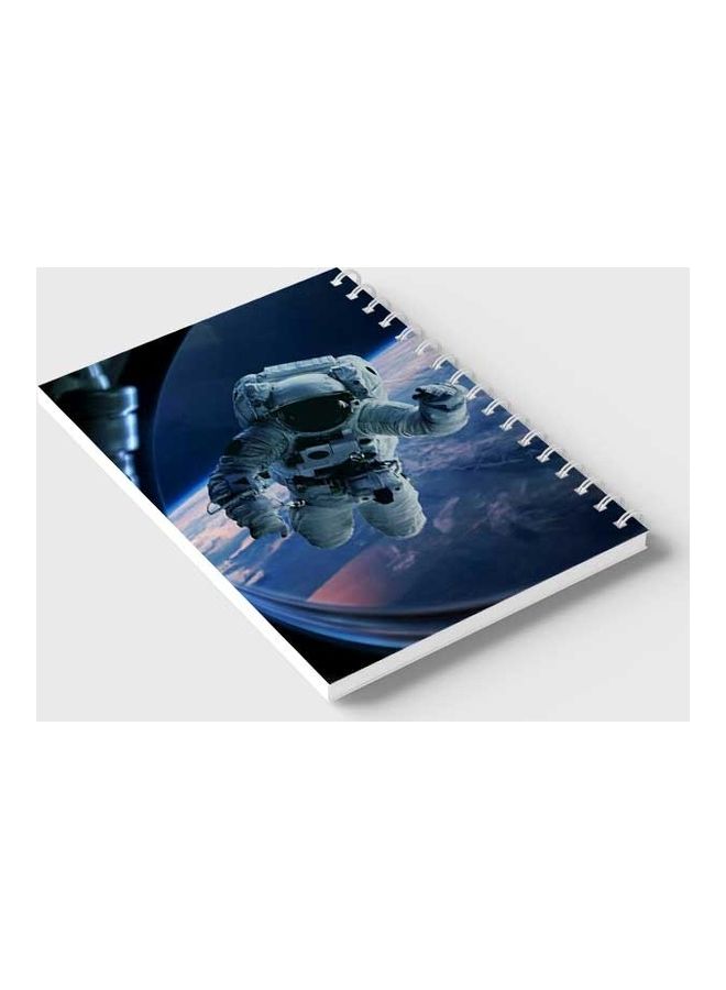 LOWHA - Spiral 60 Sheets Notebook Astronaut 2 for School Or Business Notes Blue/White - Image 1