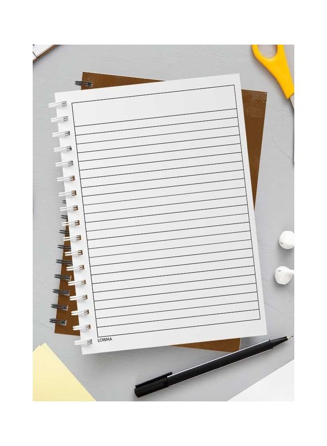 LOWHA Spiral 60 Sheets Notebook Live With Your Dreams 2 for School Or Business Notes Brown/White - Image 3