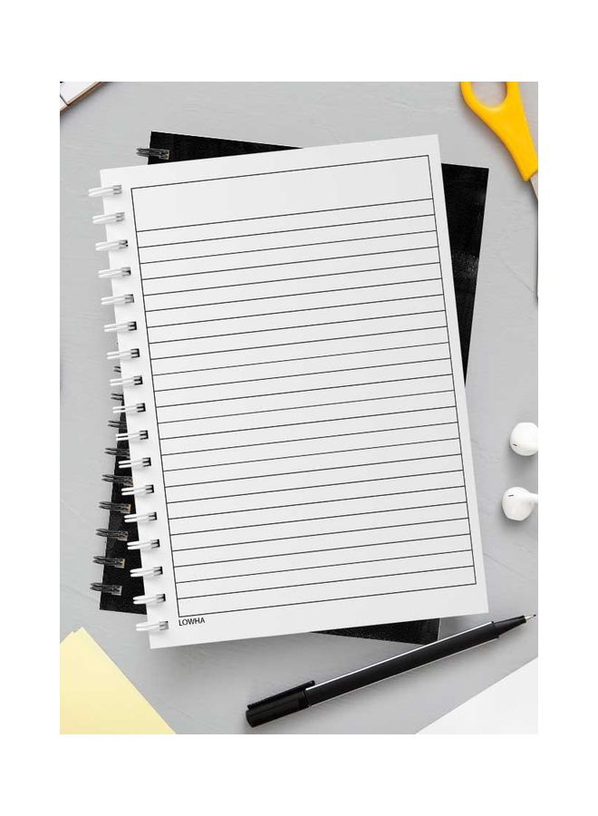 LOWHA Spiral 60 Sheets Notebook Live With Your Dreams for School Or Business Notes Black/White - Image 3