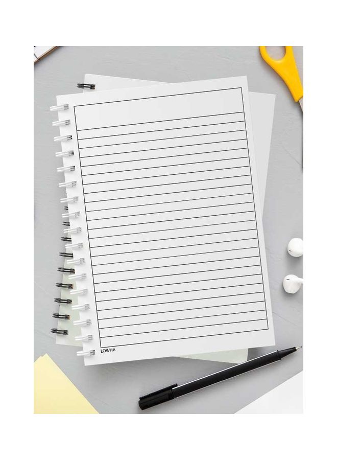 LOWHA - Spiral 60 Sheets Notebook Math Calculator for School Or Business Notes White/Grey/Pink - Image 1
