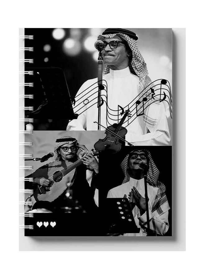 LOWHA - Spiral 60 Sheets Notebook Rabeh Sager  for School Or Business Notes Black/Grey/White - Image 1