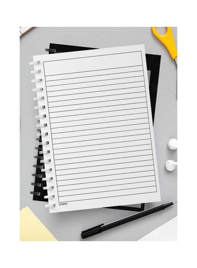 LOWHA Spiral 60 Sheets Notebook I Love You for School Or Business Notes Black/Grey  - Image 3