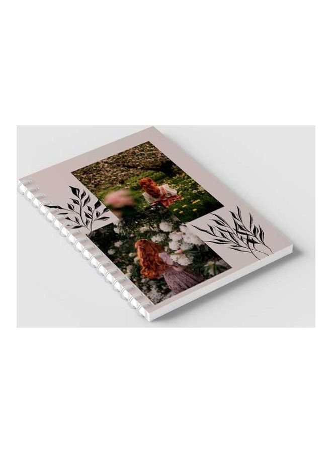 لوحة دفتر ملاحظات بسلك حلزوني من 60 ورقة بتصميم فتاة في بستان مناسب لتدوين ملاحظات المدرسة أو العمل متعدد الألوان - Image 2