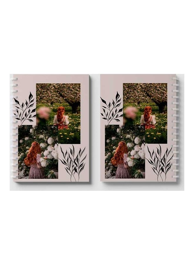 لوحة دفتر ملاحظات بسلك حلزوني من 60 ورقة بتصميم فتاة في بستان مناسب لتدوين ملاحظات المدرسة أو العمل متعدد الألوان - Image 4