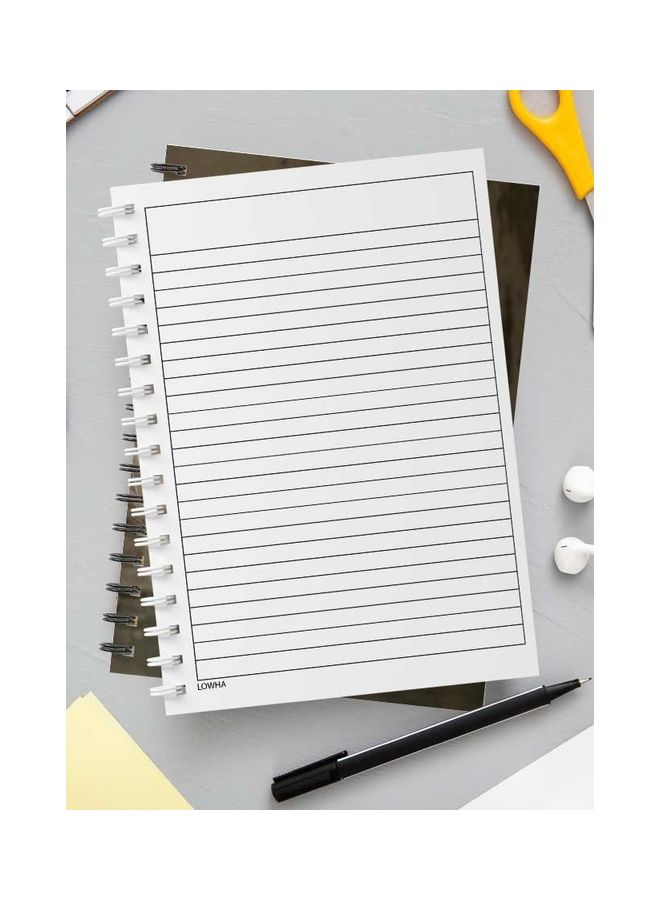 LOWHA - Spiral 60 Sheets Notebook Flower With Quote for School Or Business Notes Brown/White - Image 1