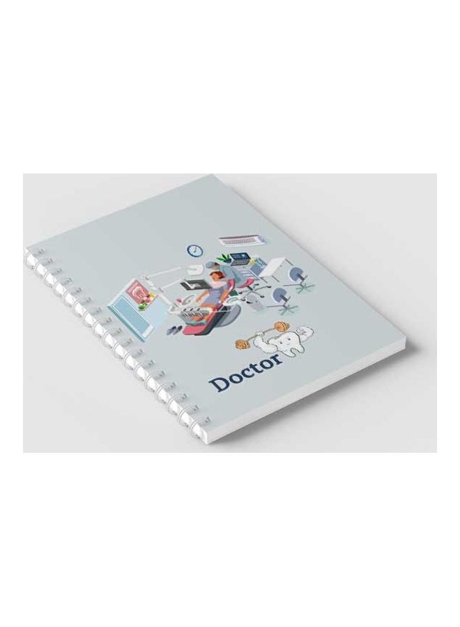 LOWHA Spiral 60 Sheets Notebook Doctor Clinic for School Or Business Notes White/Blue/Pink - Image 2