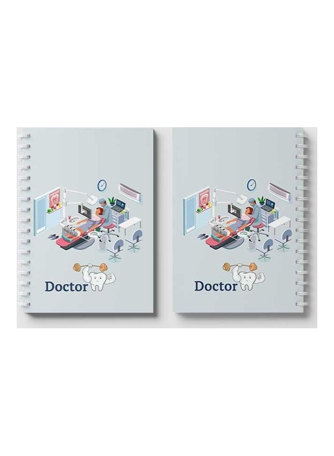 LOWHA Spiral 60 Sheets Notebook Doctor Clinic for School Or Business Notes White/Blue/Pink - Image 4