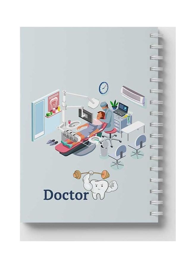 LOWHA Spiral 60 Sheets Notebook Doctor Clinic for School Or Business Notes White/Blue/Pink - Image 5