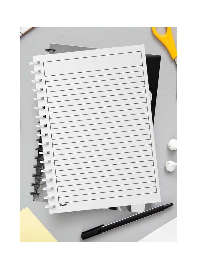 LOWHA - Spiral 60 Sheets Notebook King for School Or Business Notes Black/Grey/White - Image 1