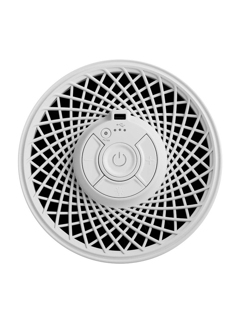 Bissell - MYair Hub White Air Purifier: Advanced 3-Stage Filtration, Whisper-Quiet Operation, Built-in USB Charging Port, Customizable Night Light, Effective Air Purification for Large Noon and Bedrooms 31721 White - Image 1