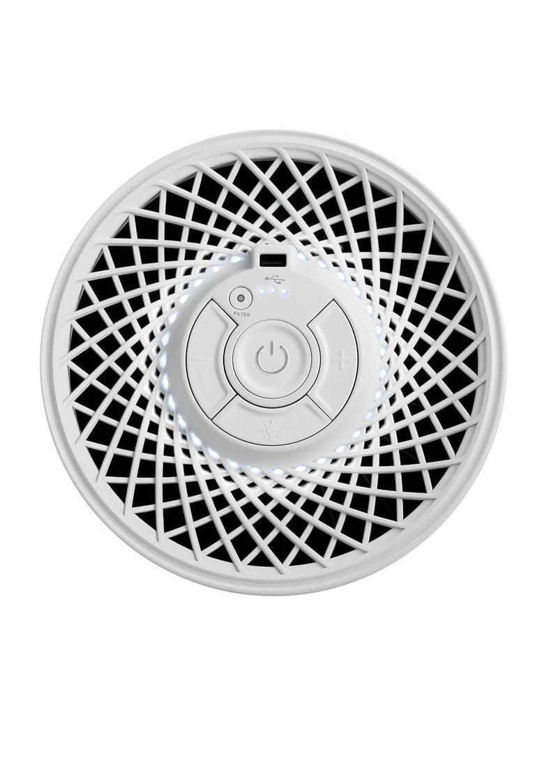 Bissell - MYair Hub White Air Purifier: Advanced 3-Stage Filtration, Whisper-Quiet Operation, Built-in USB Charging Port, Customizable Night Light, Effective Air Purification for Large Noon and Bedrooms 31721 White - Image 1