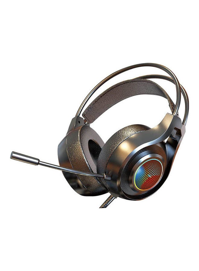 MOXOM Wired On Ear Earphone With Microphone Black  - Image 1
