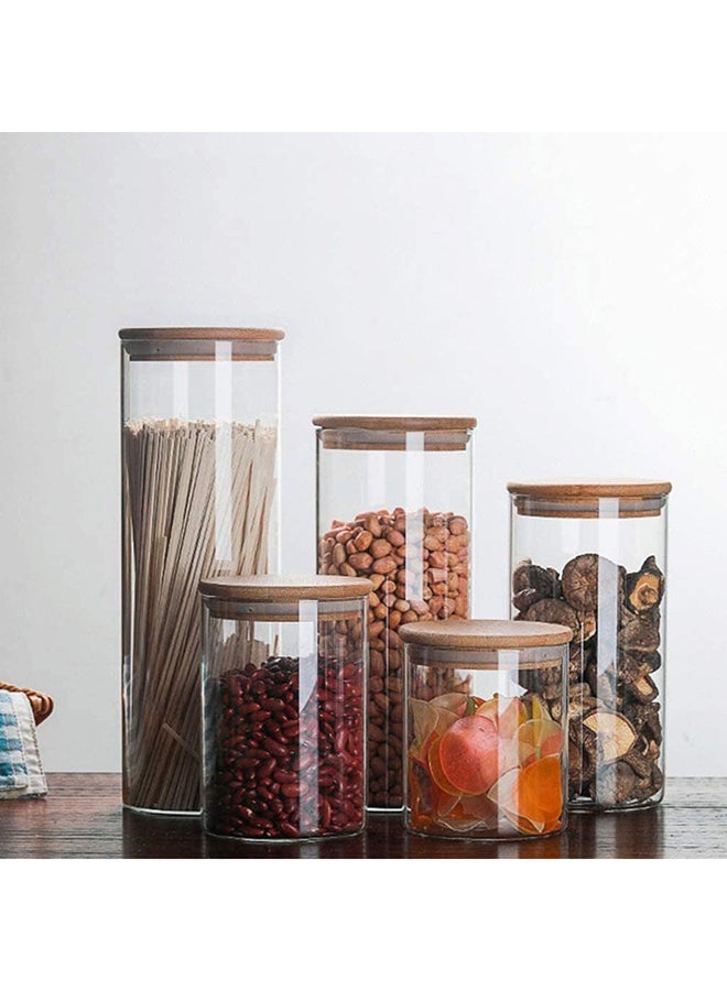 2-Piece Food Storage Jar With Bamboo Lid Set Clear/Beige 1200ml - v1642655816/N52391492A_4