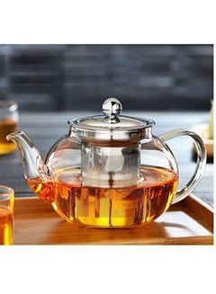 1Chase Borosilicate Teapot With Heat Resistant Stainless Steel Infuser Tea Pot Clear/Silver 1500ml  - Image 1