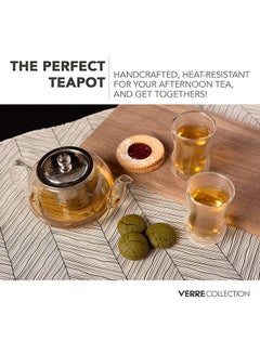 1Chase Borosilicate Teapot With Heat Resistant Stainless Steel Infuser Tea Pot Clear/Silver 1500ml  - Image 4