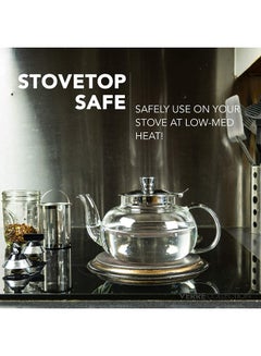 1Chase Borosilicate Teapot With Heat Resistant Stainless Steel Infuser Tea Pot Clear/Silver 1500ml  - Image 5