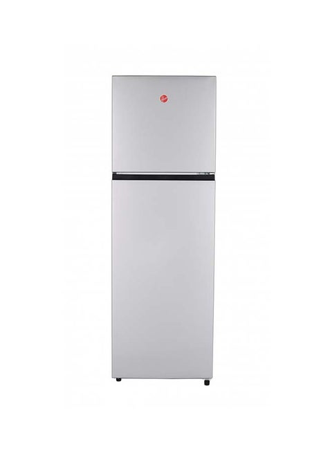 300 Liters Double Door Refrigerator, 2 Glass Shelves, 3 Bottle Storage Racks, Reversible Door, Frost Free Fridge, Steel Finish, Led Lights 0 kW HTR-H300-S silver