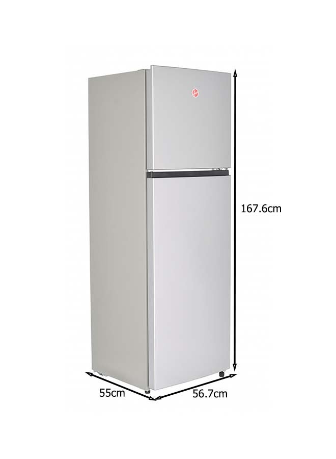HOOVER - 300 Liters Double Door Refrigerator, 2 Glass Shelves, 3 Bottle Storage Racks, Reversible Door, Frost Free Fridge, Steel Finish, Led Lights 0 kW HTR-H300-S silver - Image 1