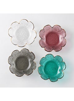 Shuer 4-Piece Creative Clover Hammer Phnom Household Glass Small Plate Multicolour 14.5x14.5x3.5cm  - Image 2