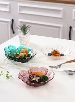 Shuer 4-Piece Creative Clover Hammer Phnom Household Glass Small Plate Multicolour 14.5x14.5x3.5cm  - Image 4