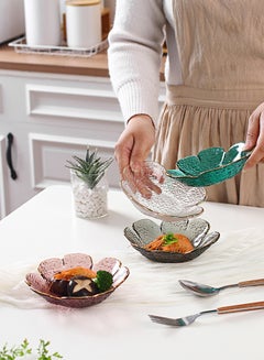 Shuer 4-Piece Creative Clover Hammer Phnom Household Glass Small Plate Multicolour 14.5x14.5x3.5cm  - Image 3