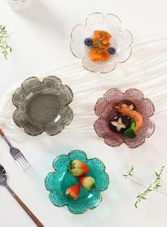 Shuer 4-Piece Creative Clover Hammer Phnom Household Glass Small Plate Multicolour 14.5x14.5x3.5cm  - Image 5