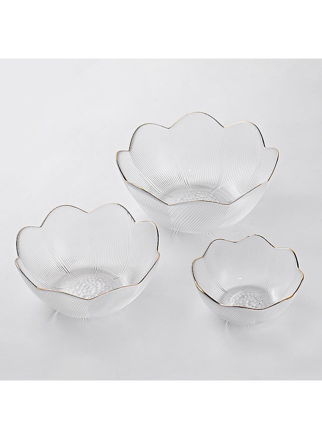 Shuer 3-Piece Fluorescent Glass Bowl Set Clear - Image 2
