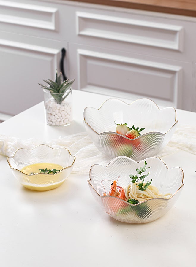 Shuer 3-Piece Fluorescent Glass Bowl Set Clear - Image 4