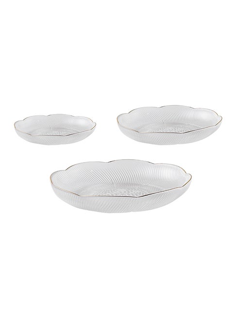 3-Piece Glass Plate Set Clear