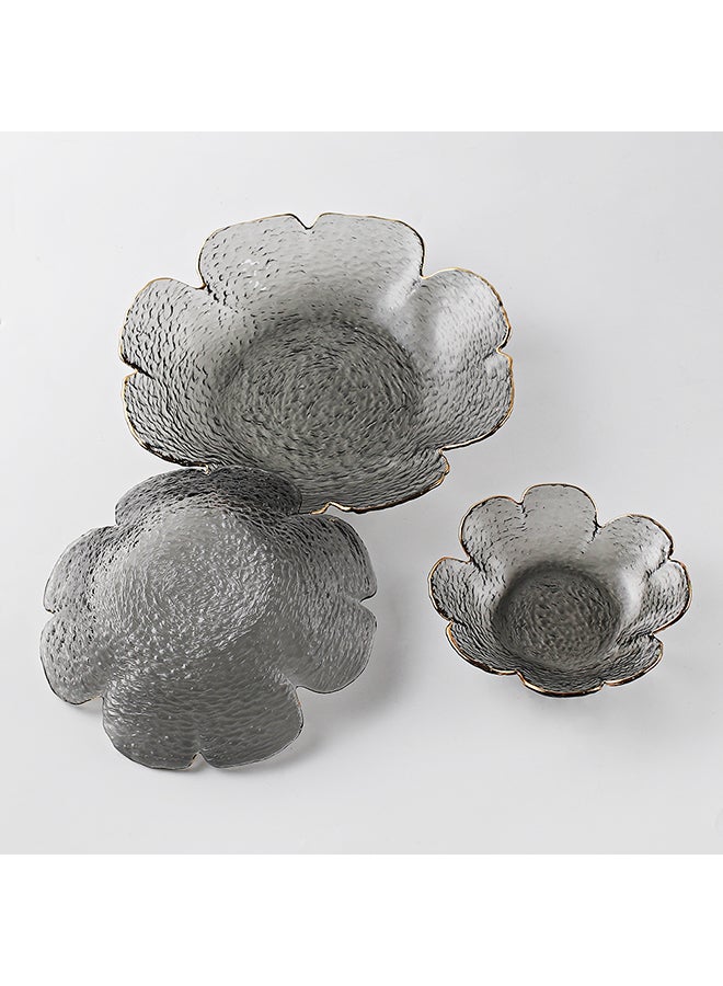 شور طبق زجاجي منزلي 3 قطع رمادي - Image 2