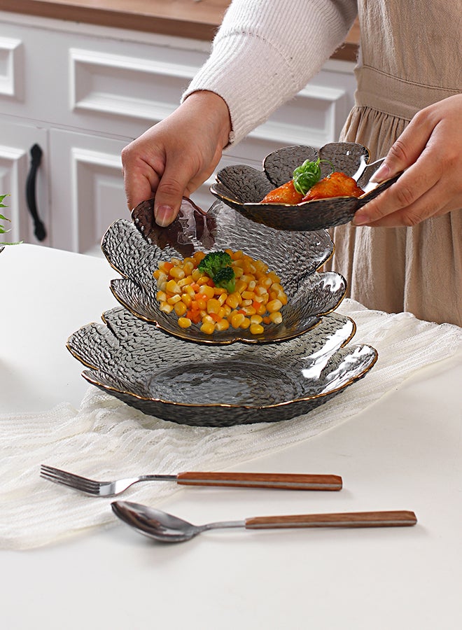 شور طبق زجاجي منزلي 3 قطع رمادي - Image 3