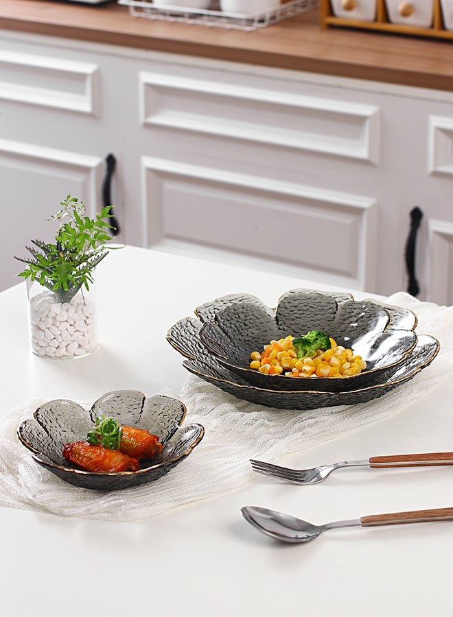 شور طبق زجاجي منزلي 3 قطع رمادي - Image 4