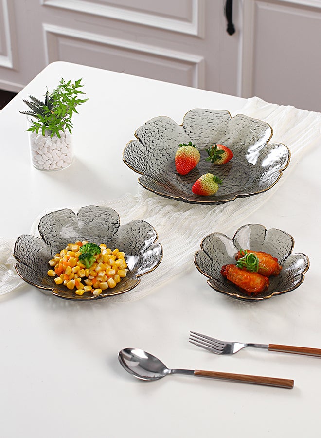 شور طبق زجاجي منزلي 3 قطع رمادي - Image 5