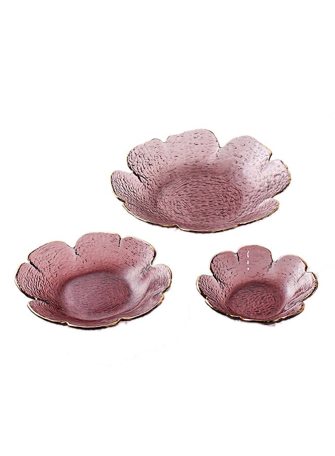 شور طبق زجاجي منزلي مكون من 3 قطع أرجواني - Image 1