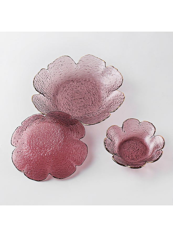 شور طبق زجاجي منزلي مكون من 3 قطع أرجواني - Image 2