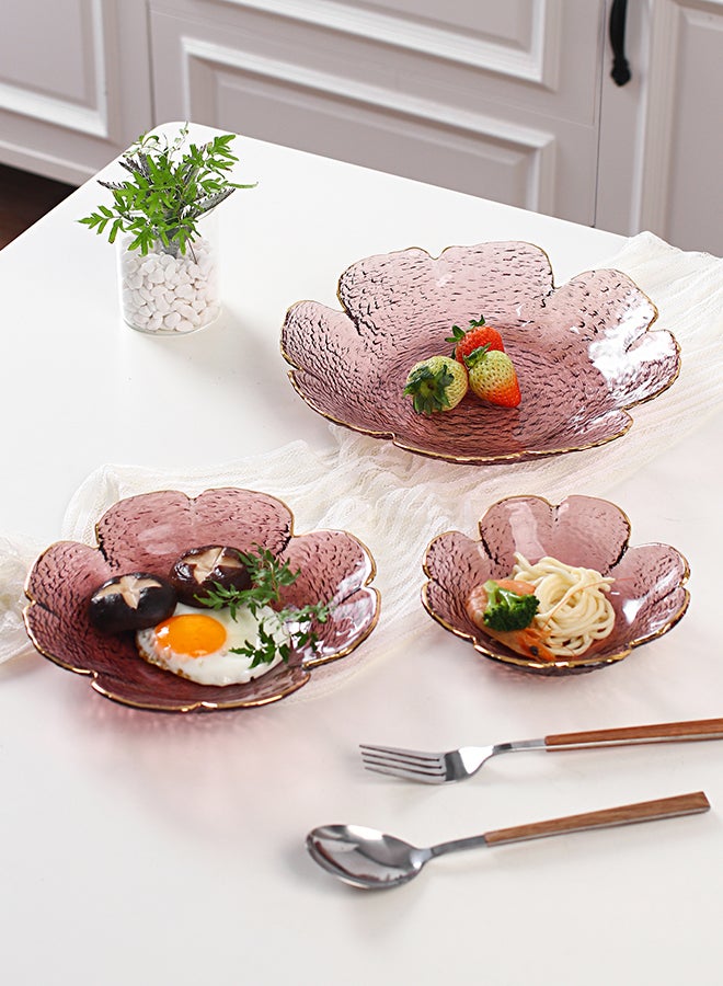 شور طبق زجاجي منزلي مكون من 3 قطع أرجواني - Image 4