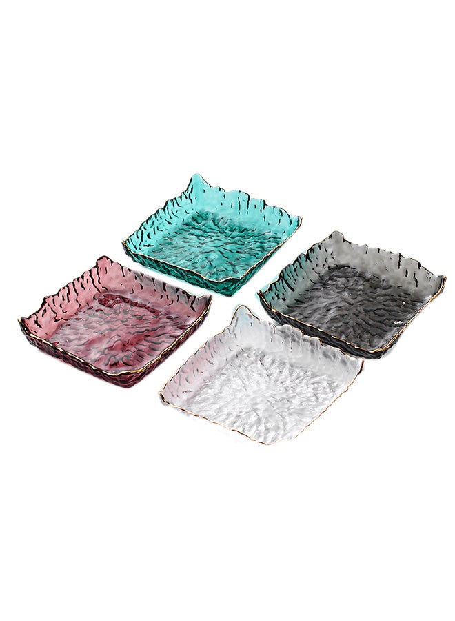 شور طبق مربع مكون من 4 قطع متعدد الألوان 15.5 × 2.9 سم - Image 1
