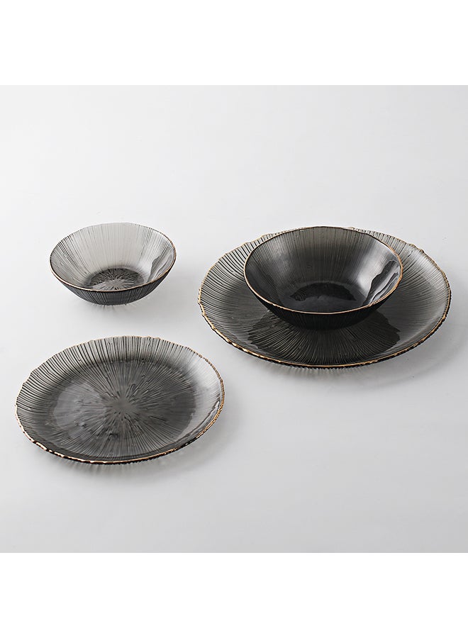 4-Piece Glass Tableware Set Grey 26.5x26.5x2cm - v1642662101/N52273507A_2